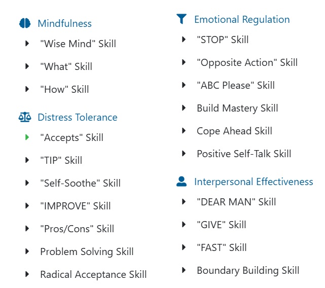 Click on the picture to go to the DBT Tools Website where you can read more about all of these methods. 